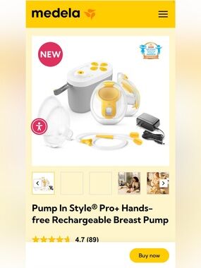 Medela Pump In Style Pro+ Rechargeable Breast Pump - with DOUBLE PUMPING KIT